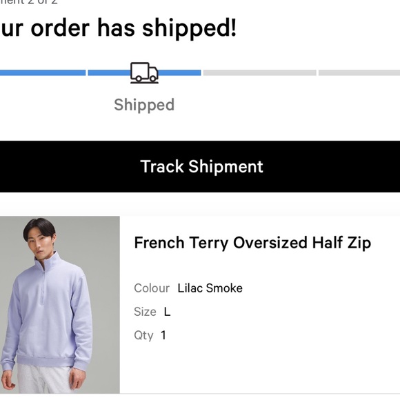 Lululemon french terry oversized half zip - Picture 2 of 5